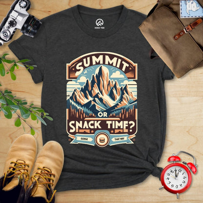 Hike Tee T-Shirt Dark Grey Heather / S Summit Or Snack Time Shirt
