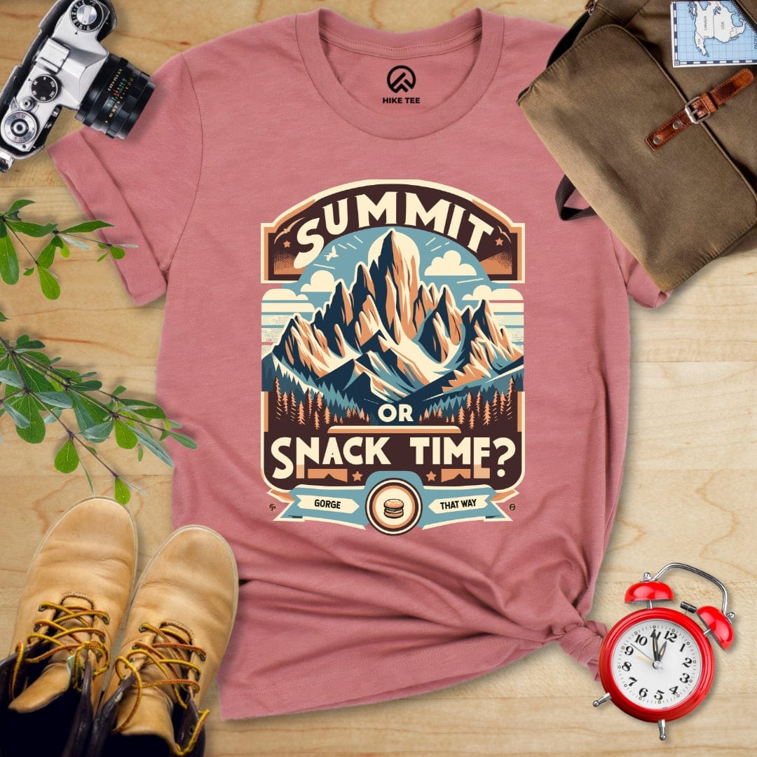 Hike Tee T-Shirt Heather Mauve / S Summit Or Snack Time Shirt