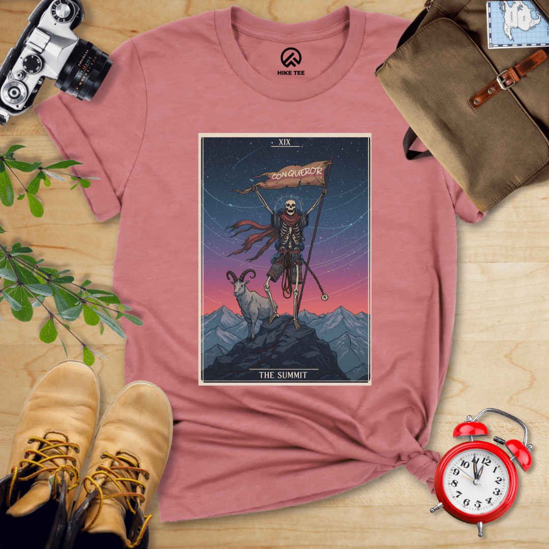 Hike Tee T-Shirt Heather Mauve / S Summit Tarrot Card Shirt