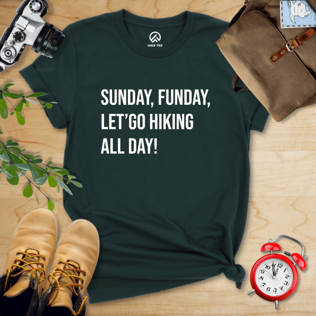 Printify T-Shirt Forest / S Sunday, Funday Hiking Shirt