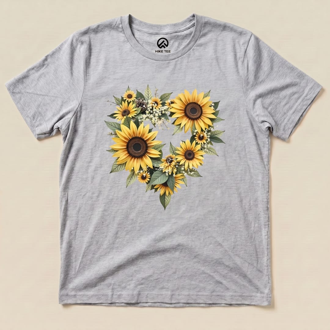 Sunflower Heart Shirt Hike Tee T-Shirt Athletic Heather / S