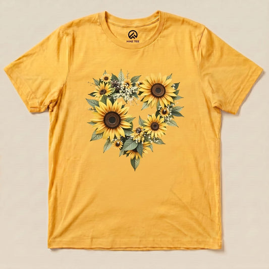 Sunflower Heart Shirt Hike Tee T-Shirt Gold / S