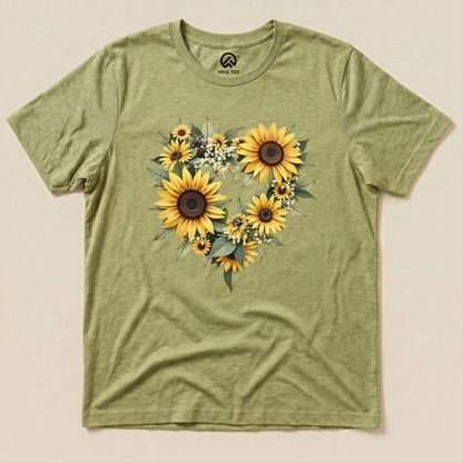 Sunflower Heart Shirt Hike Tee T-Shirt Heather Green / S