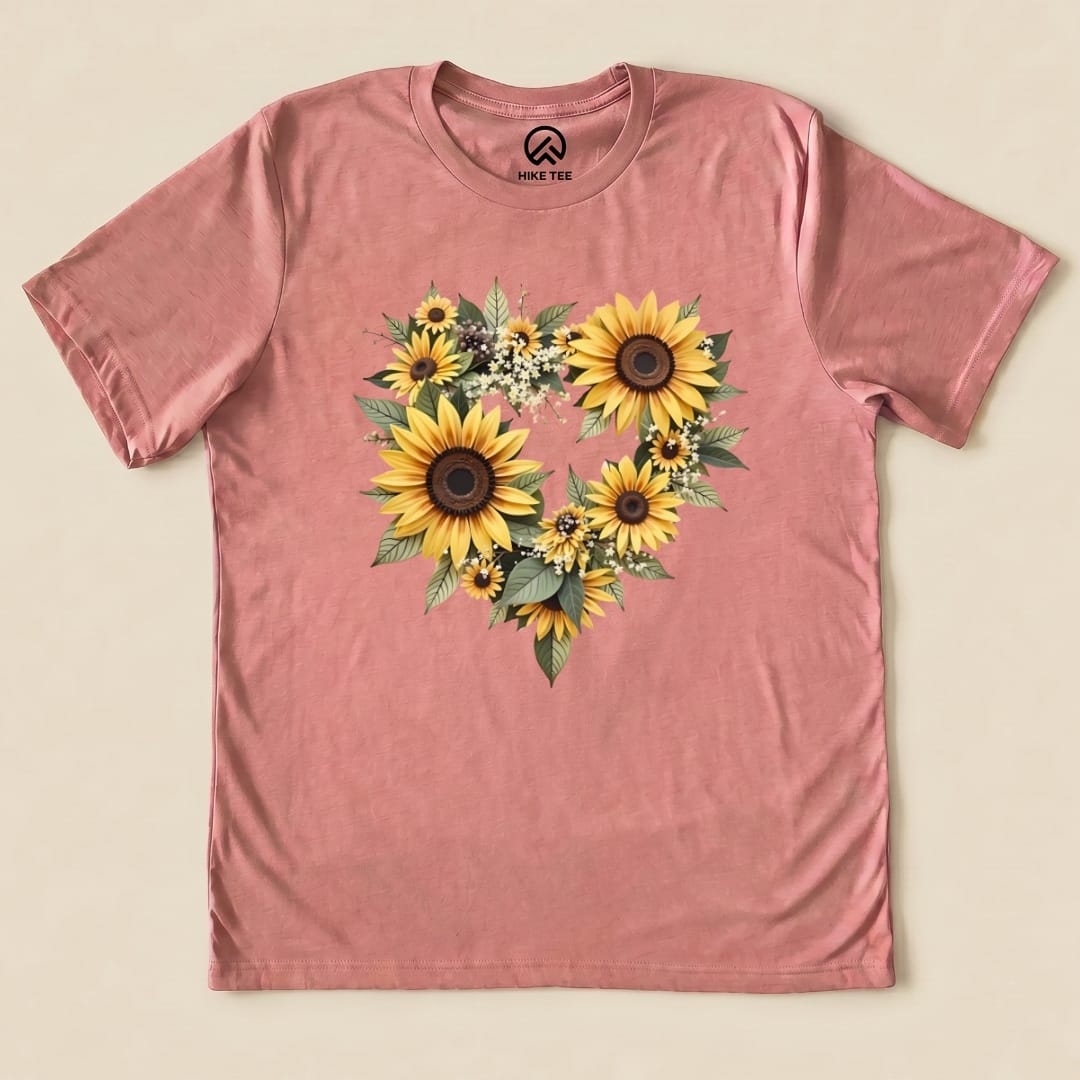 Sunflower Heart Shirt Hike Tee T-Shirt Heather Mauve / S