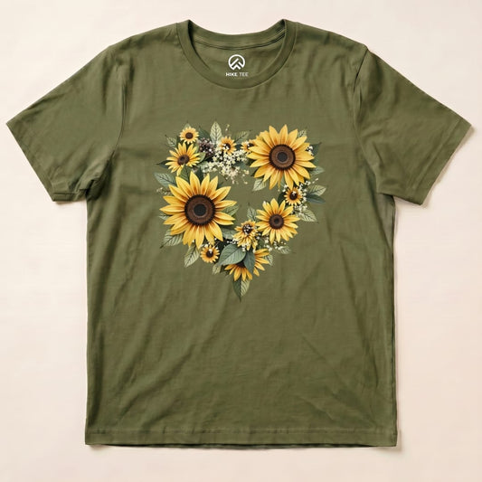 Sunflower Heart Shirt Hike Tee T-Shirt Military Green / S