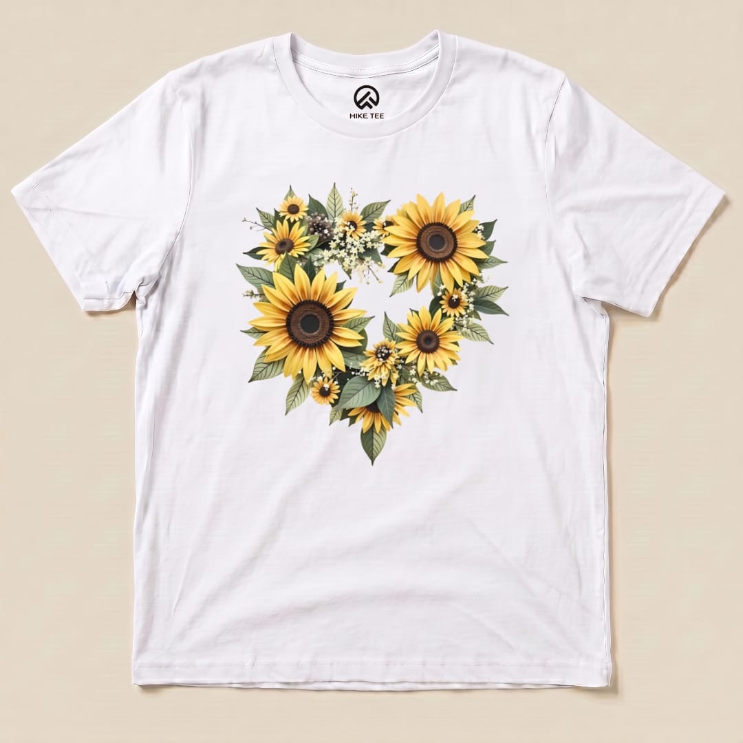 Sunflower Heart Shirt Hike Tee T-Shirt White / S