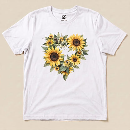 Sunflower Heart Shirt Hike Tee T-Shirt White / S