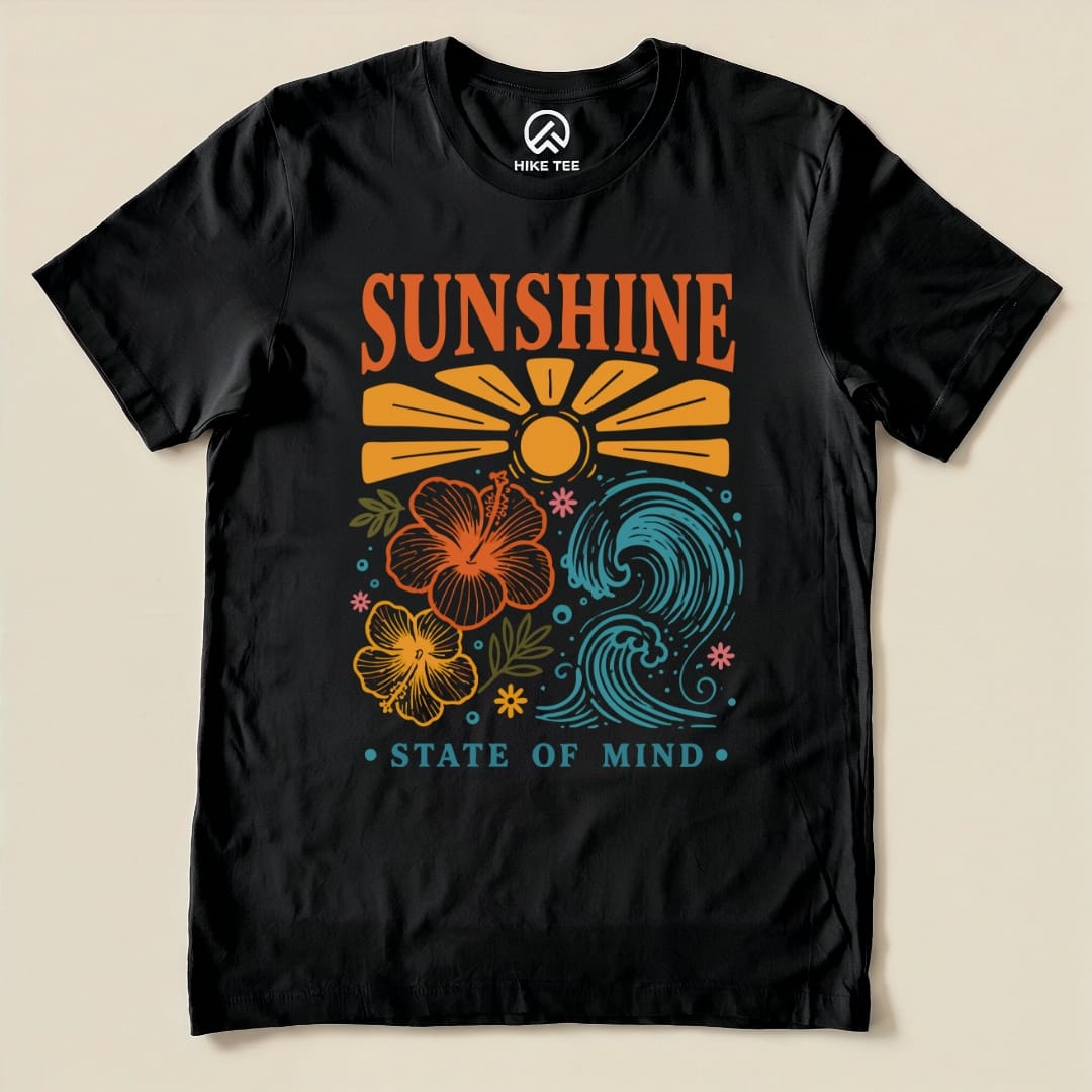Sunshine Summer Shirt Hike Tee T-Shirt Black / S