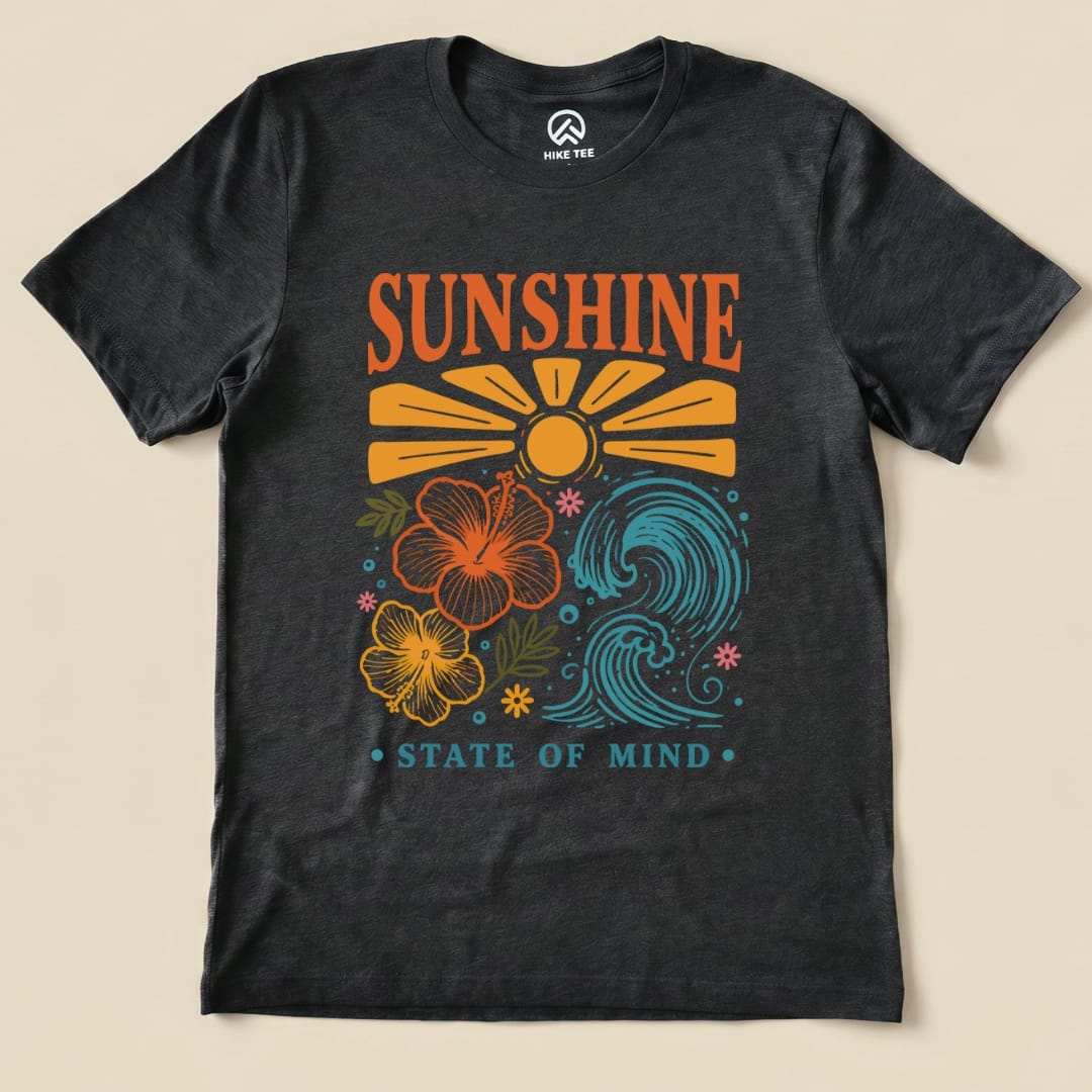 Sunshine Summer Shirt Hike Tee T-Shirt Dark Grey Heather / S