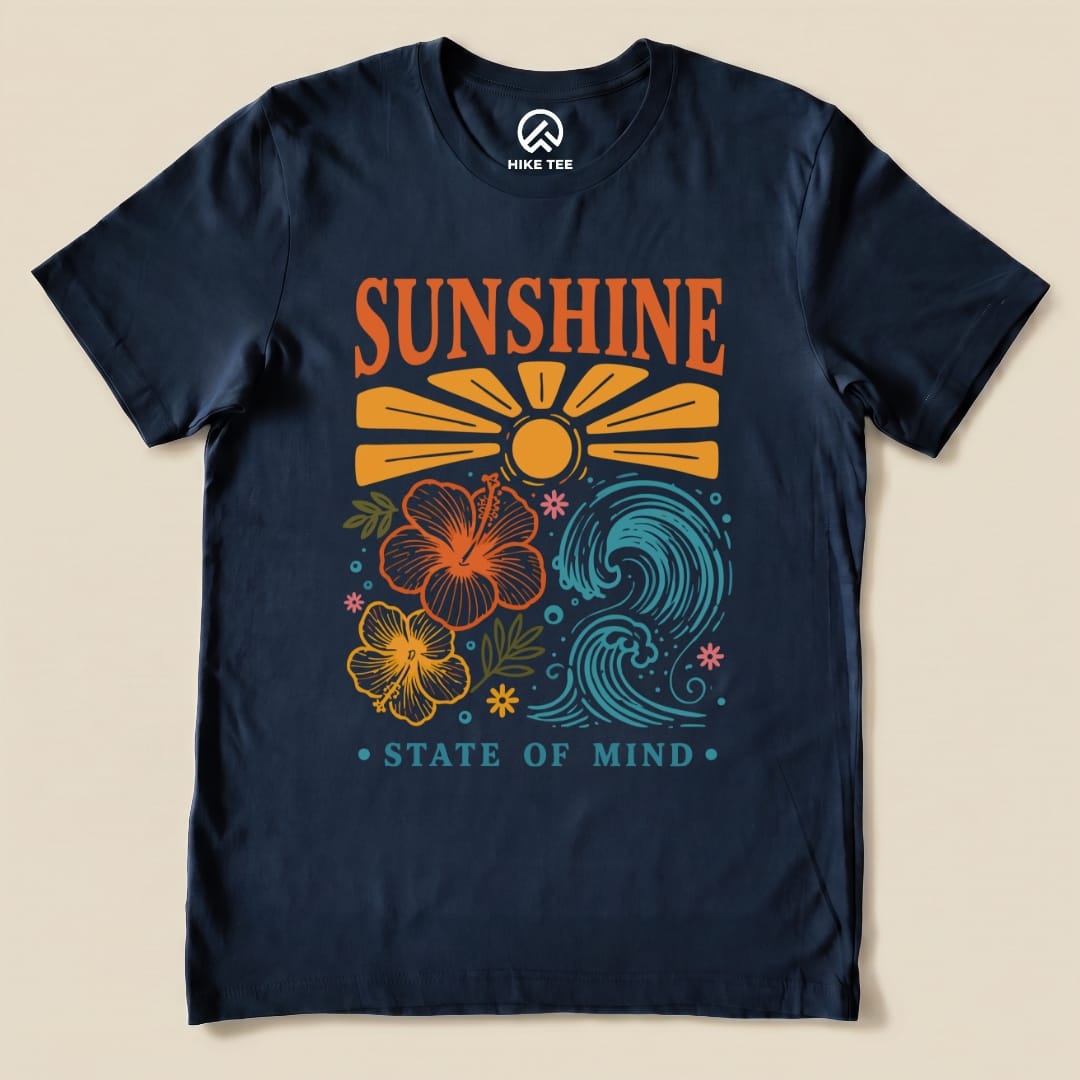 Sunshine Summer Shirt Hike Tee T-Shirt Navy / S