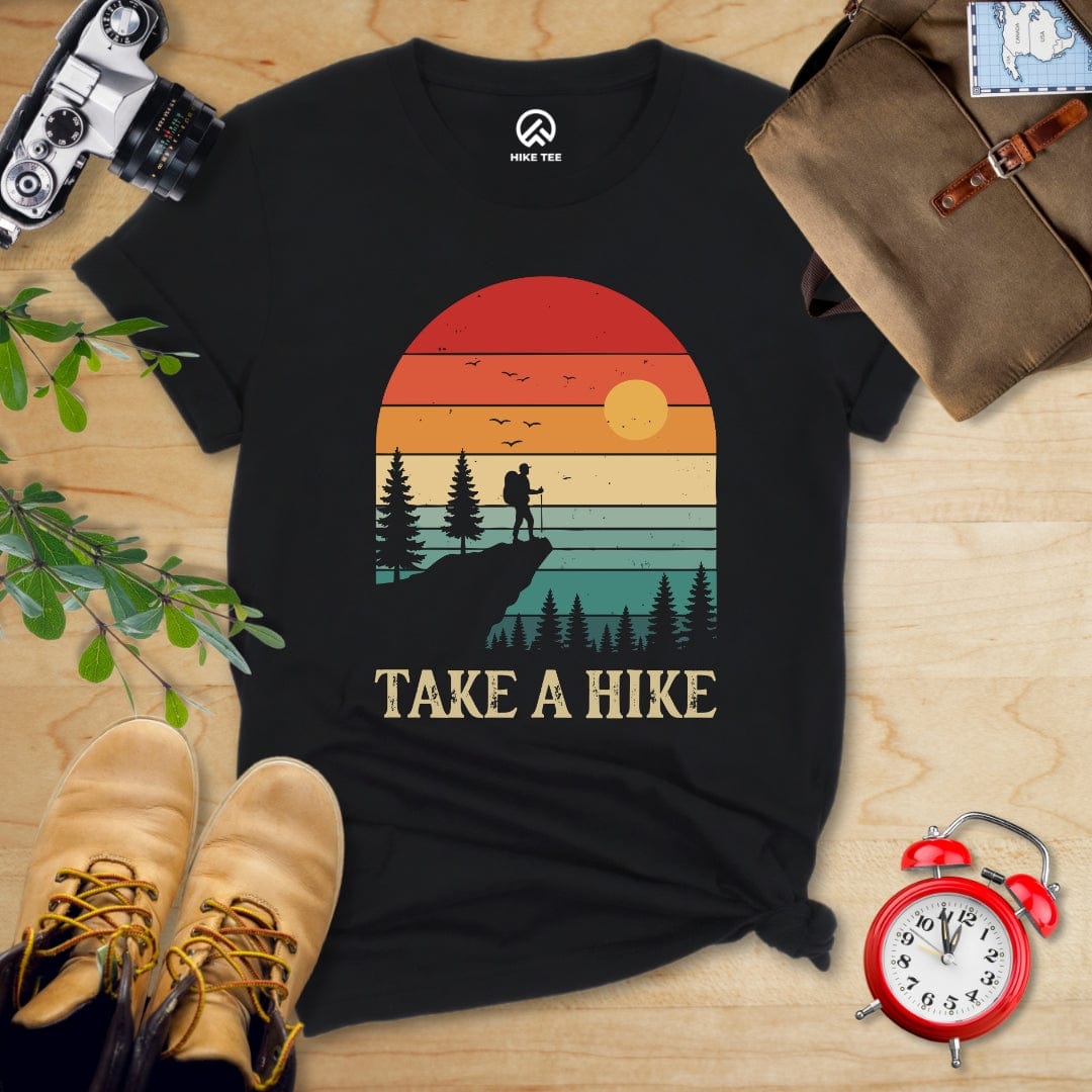Hike Tee T-Shirt Black / S Take a Hike Retro Shirt