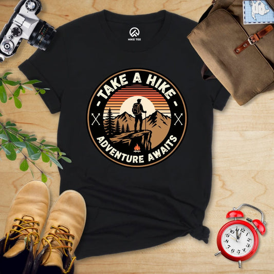 Hike Tee T-Shirt Black / S Take a Hike Retro Shirt