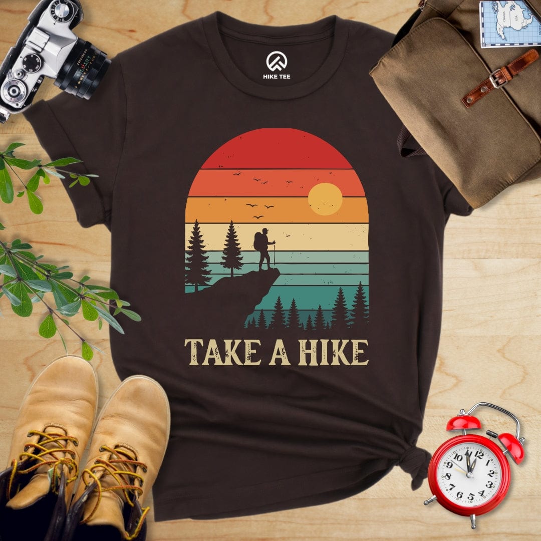 Hike Tee T-Shirt Brown / S Take a Hike Retro Shirt