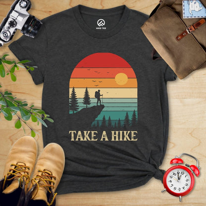 Hike Tee T-Shirt Dark Grey Heather / S Take a Hike Retro Shirt