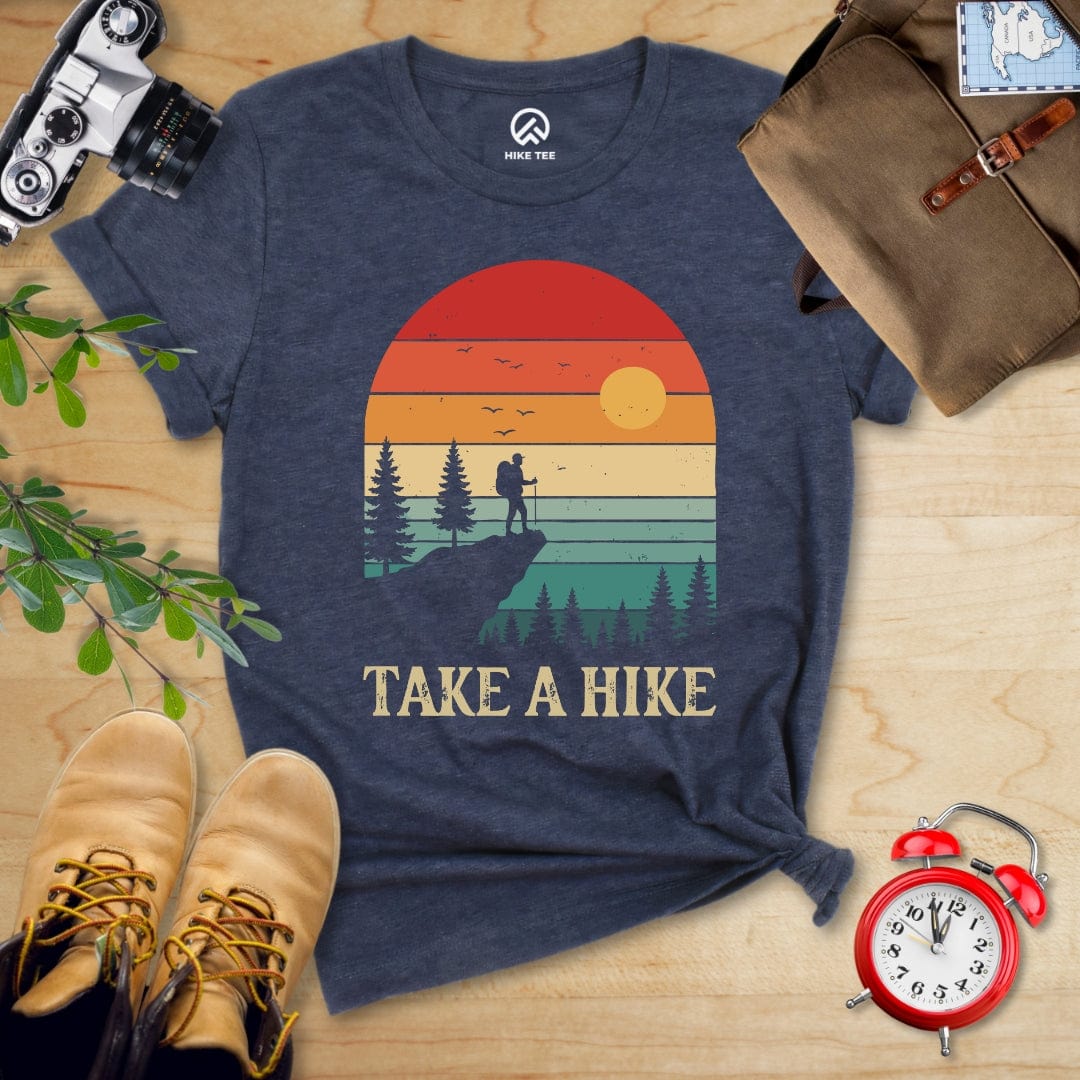 Hike Tee T-Shirt Heather Navy / S Take a Hike Retro Shirt