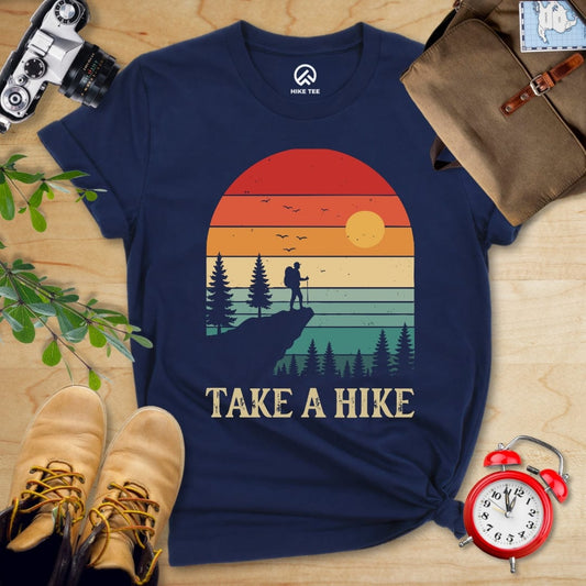 Hike Tee T-Shirt Navy / S Take a Hike Retro Shirt