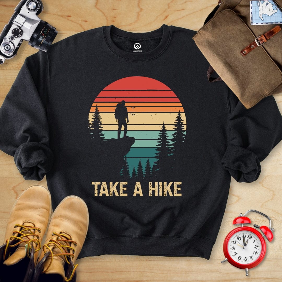 Hike Tee Sweatshirt Black / S Take a Hike Retro Sweatshirt