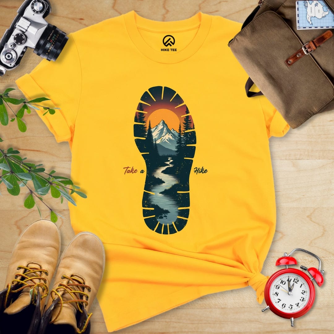 Hike Tee T-Shirt Gold / S Take A Hike Shirt