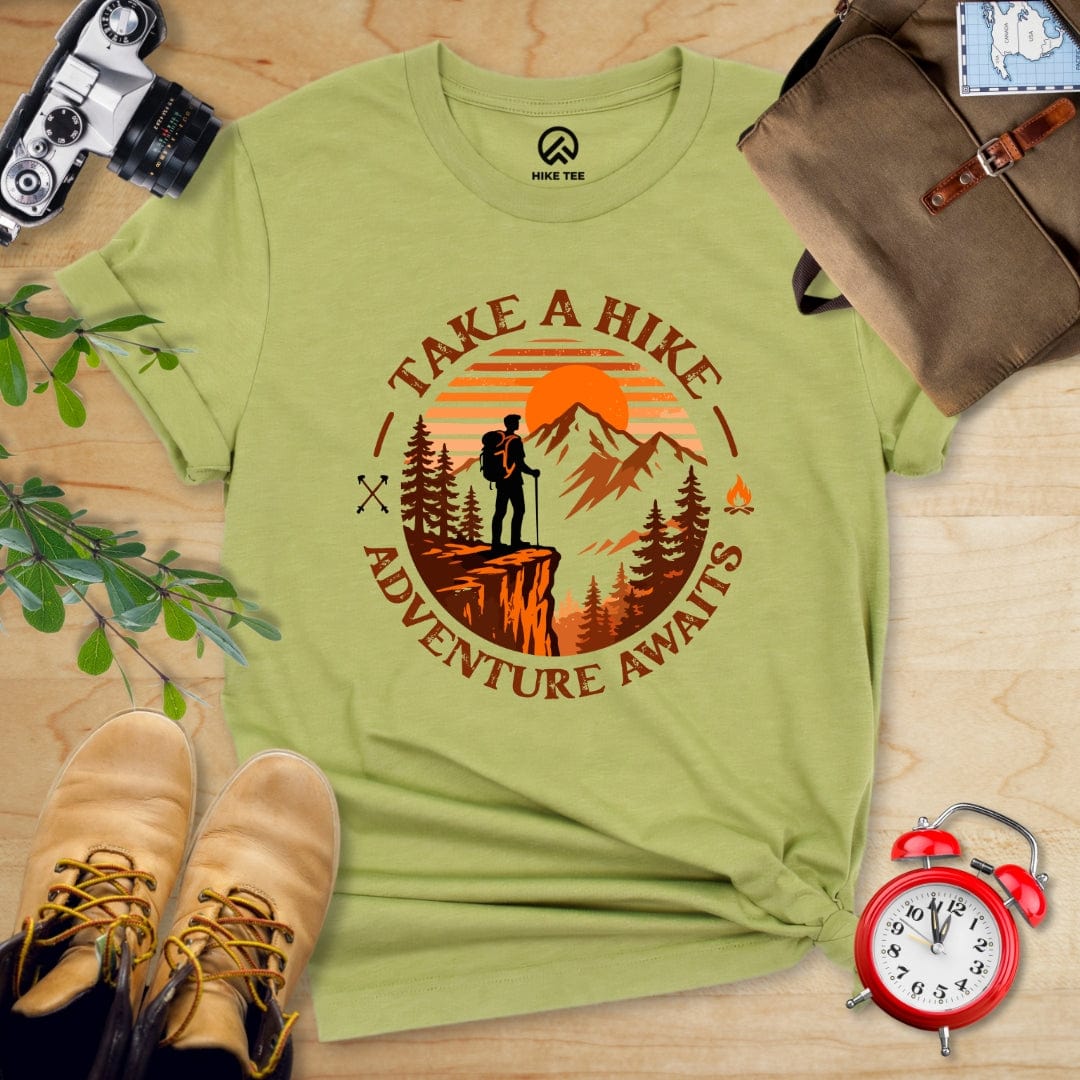 Hike Tee T-Shirt Heather Green / S Take a Hike Sunset Shirt