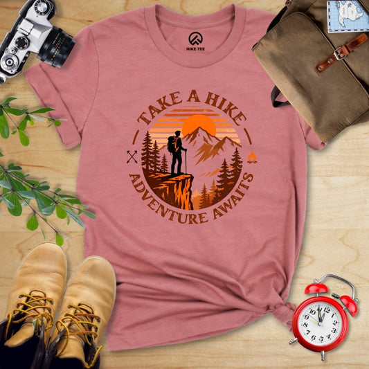 Hike Tee T-Shirt Heather Mauve / S Take a Hike Sunset Shirt