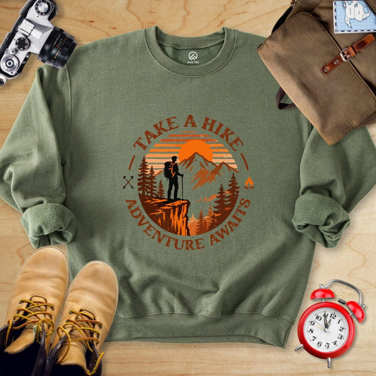 Hike Tee Sweatshirt S / Military Green Take a Hike Sunset Sweatshirt