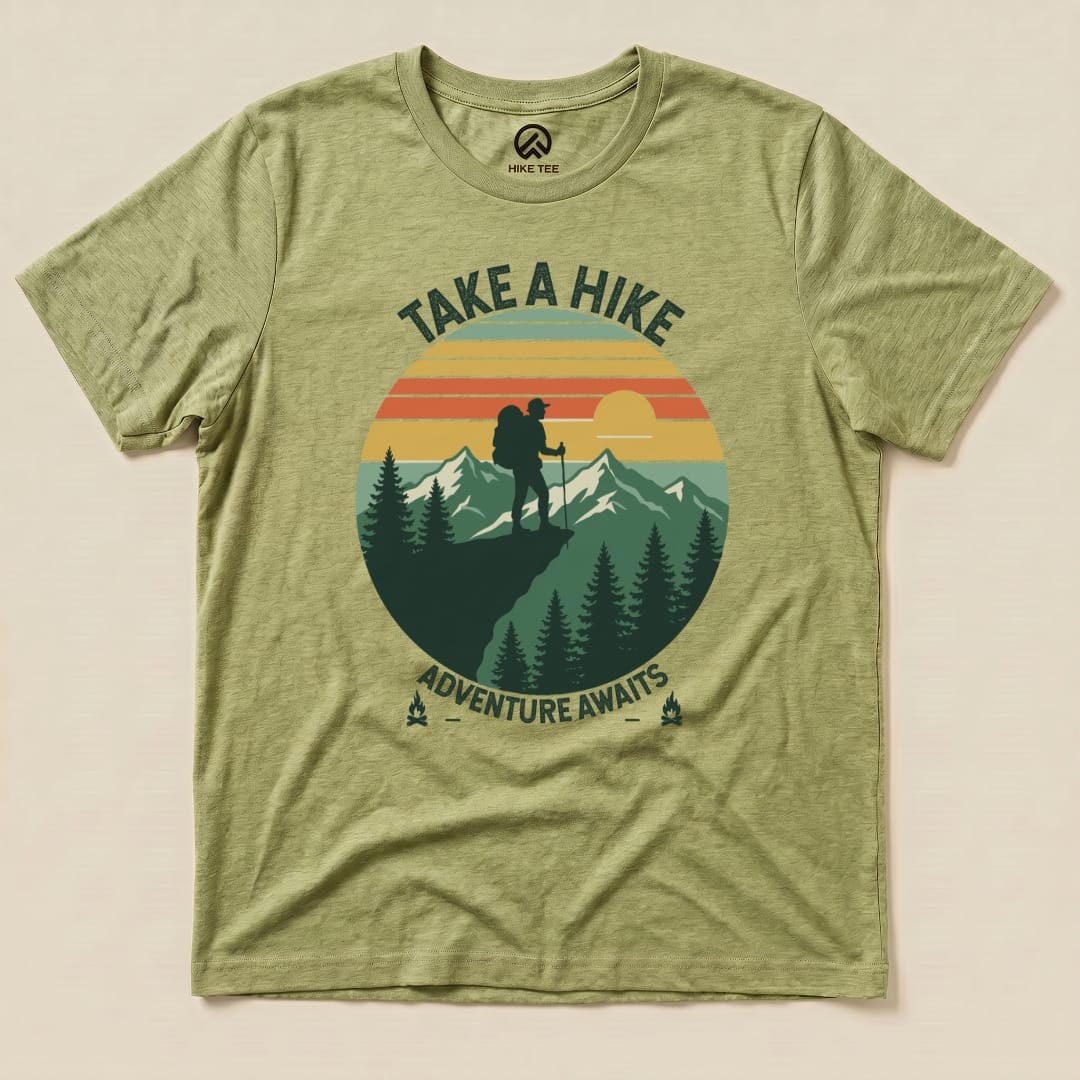Hike Tee T-Shirt Heather Green / S Take a Hike Vinrage Shirt