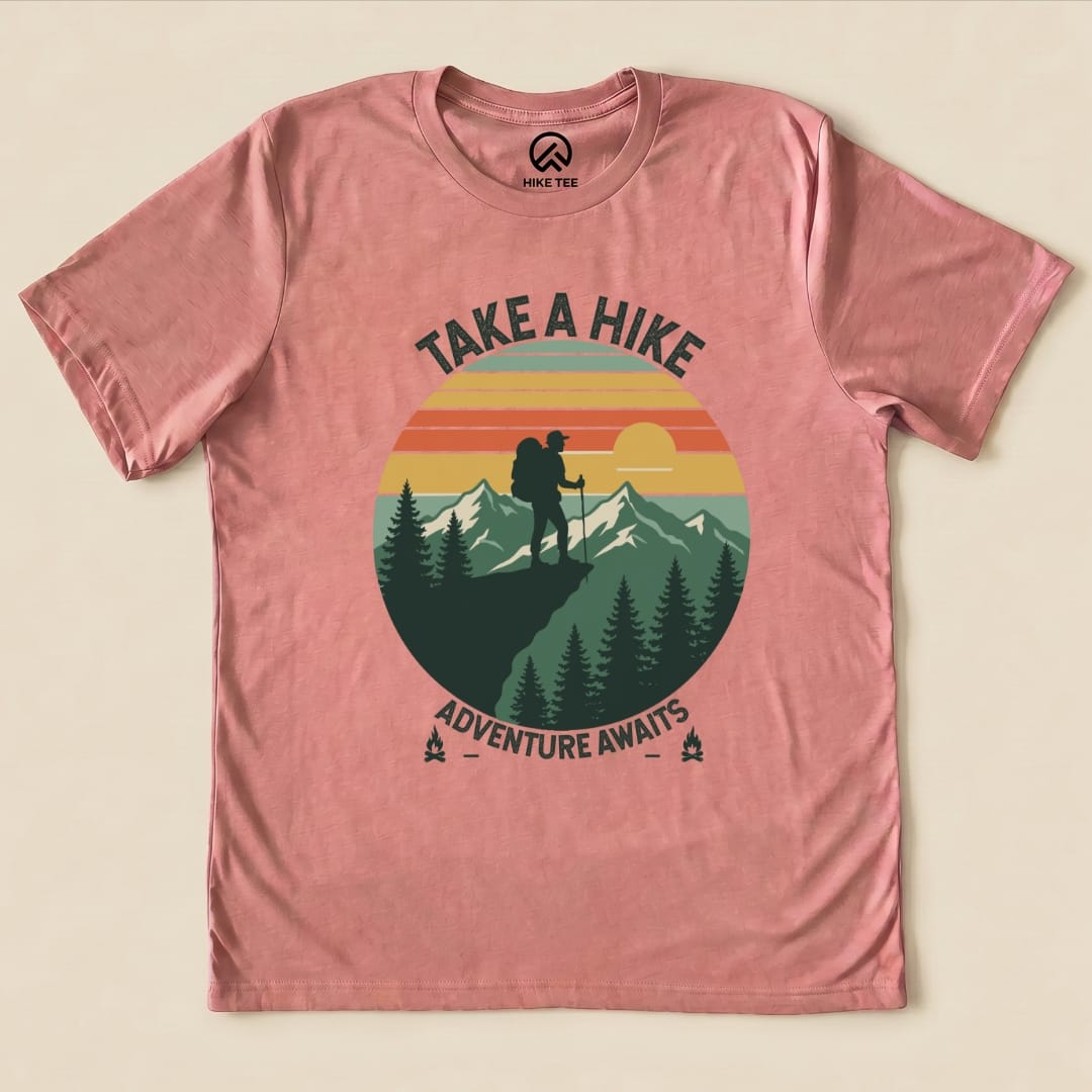 Hike Tee T-Shirt Heather Mauve / S Take a Hike Vinrage Shirt