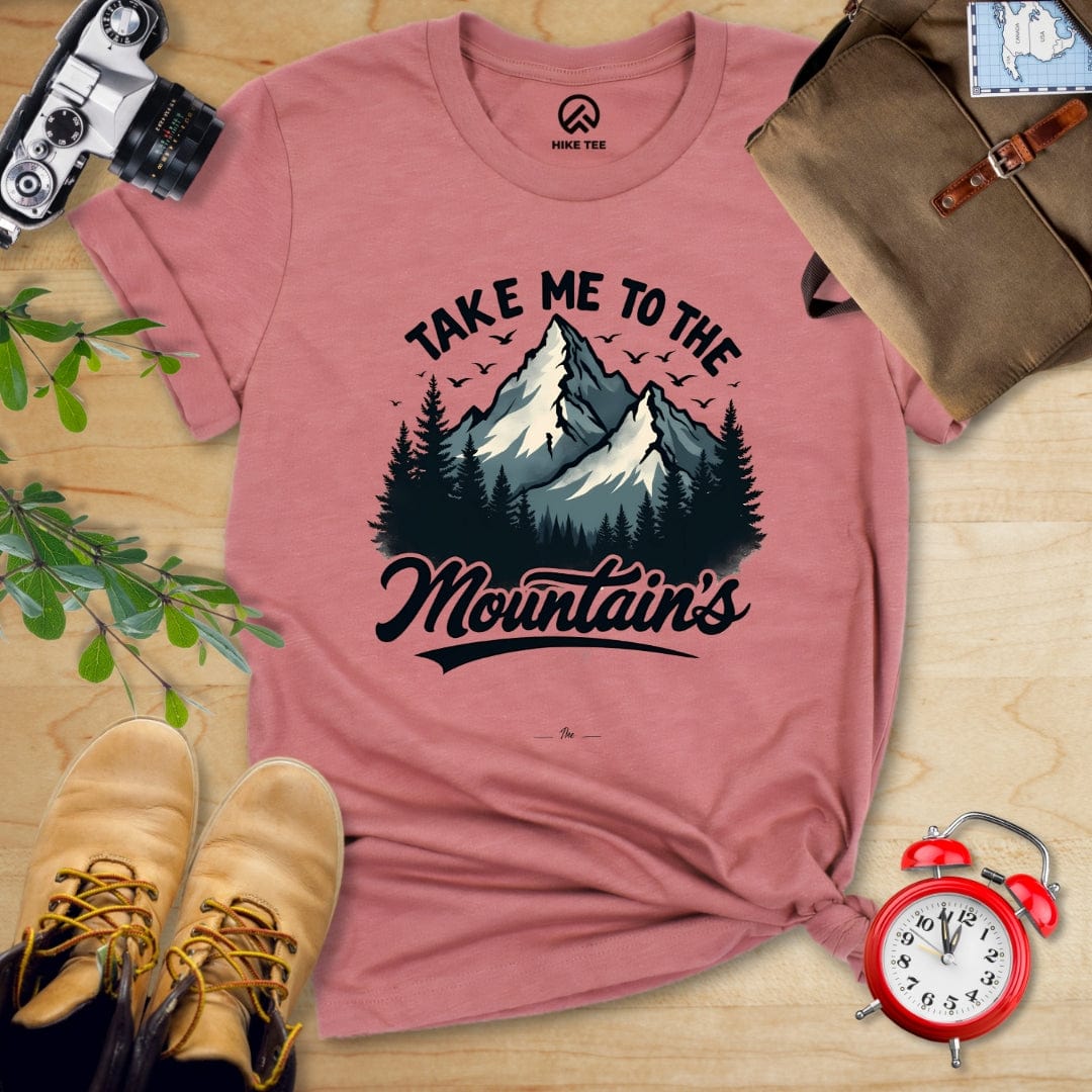 Hike Tee T-Shirt Heather Mauve / S Take Me Shirt