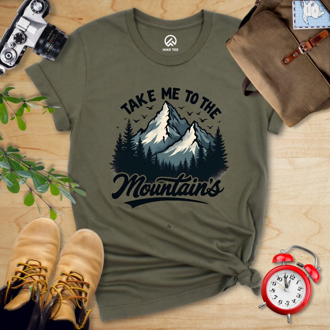 Hike Tee T-Shirt Military Green / S Take Me Shirt