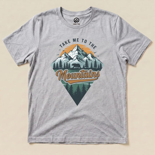 Take Me To The Mountains Shirt Hike Tee T-Shirt Athletic Heather / S