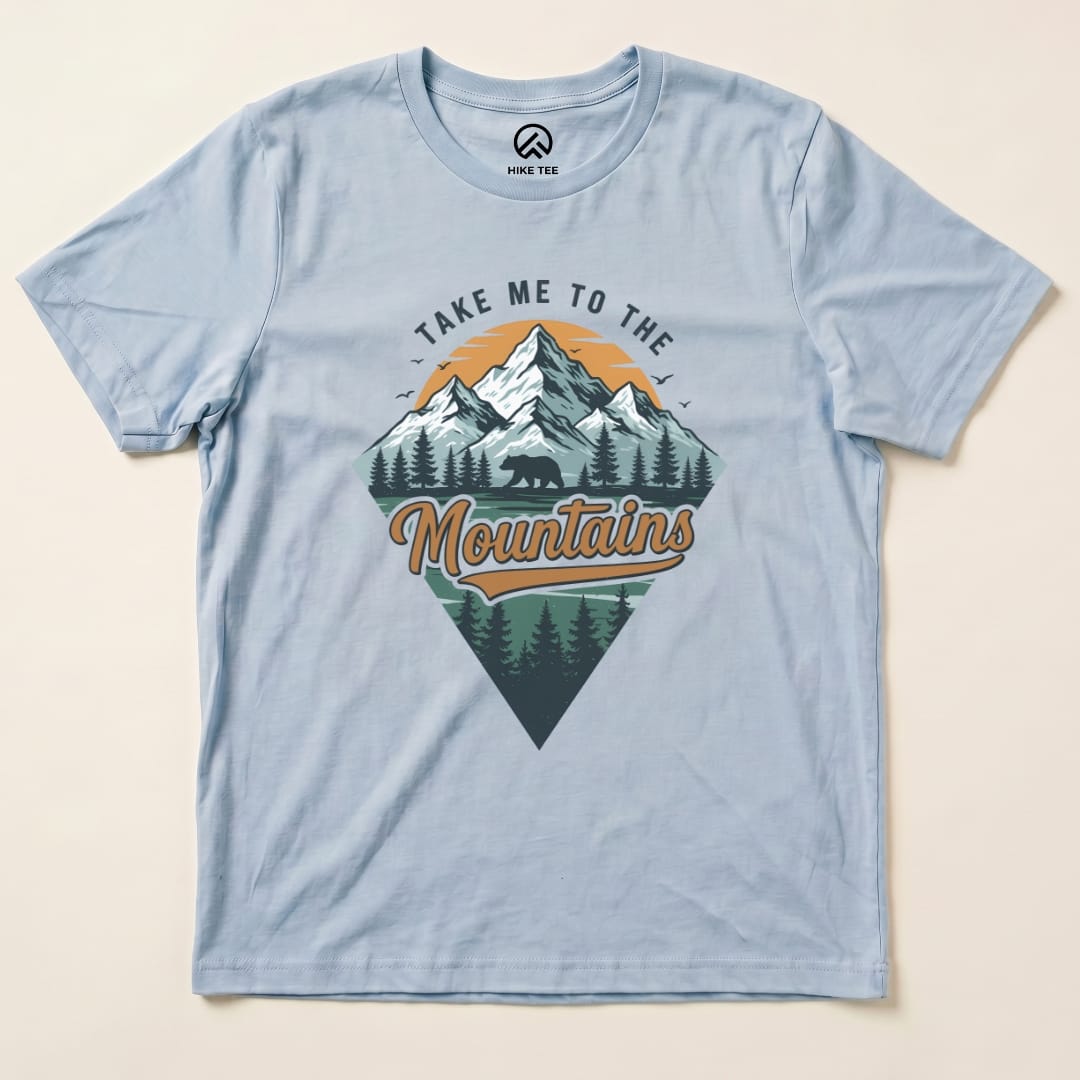 Take Me To The Mountains Shirt Hike Tee T-Shirt Baby Blue / S