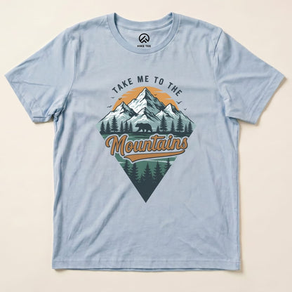 Take Me To The Mountains Shirt Hike Tee T-Shirt Baby Blue / S
