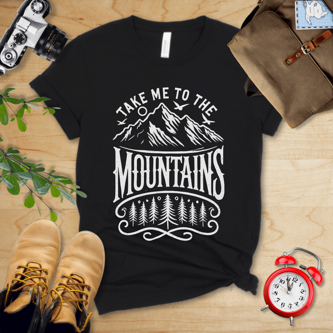 Printify T-Shirt Black / S Take Me To The Mountains Shirt