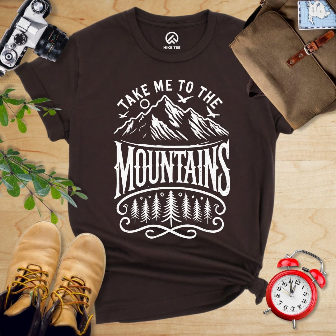 Hike Tee T-Shirt Brown / S Take Me To The Mountains Shirt