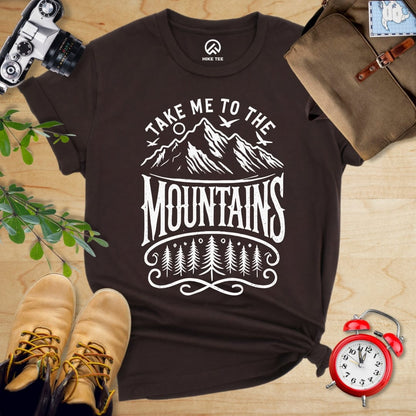 Hike Tee T-Shirt Brown / S Take Me To The Mountains Shirt