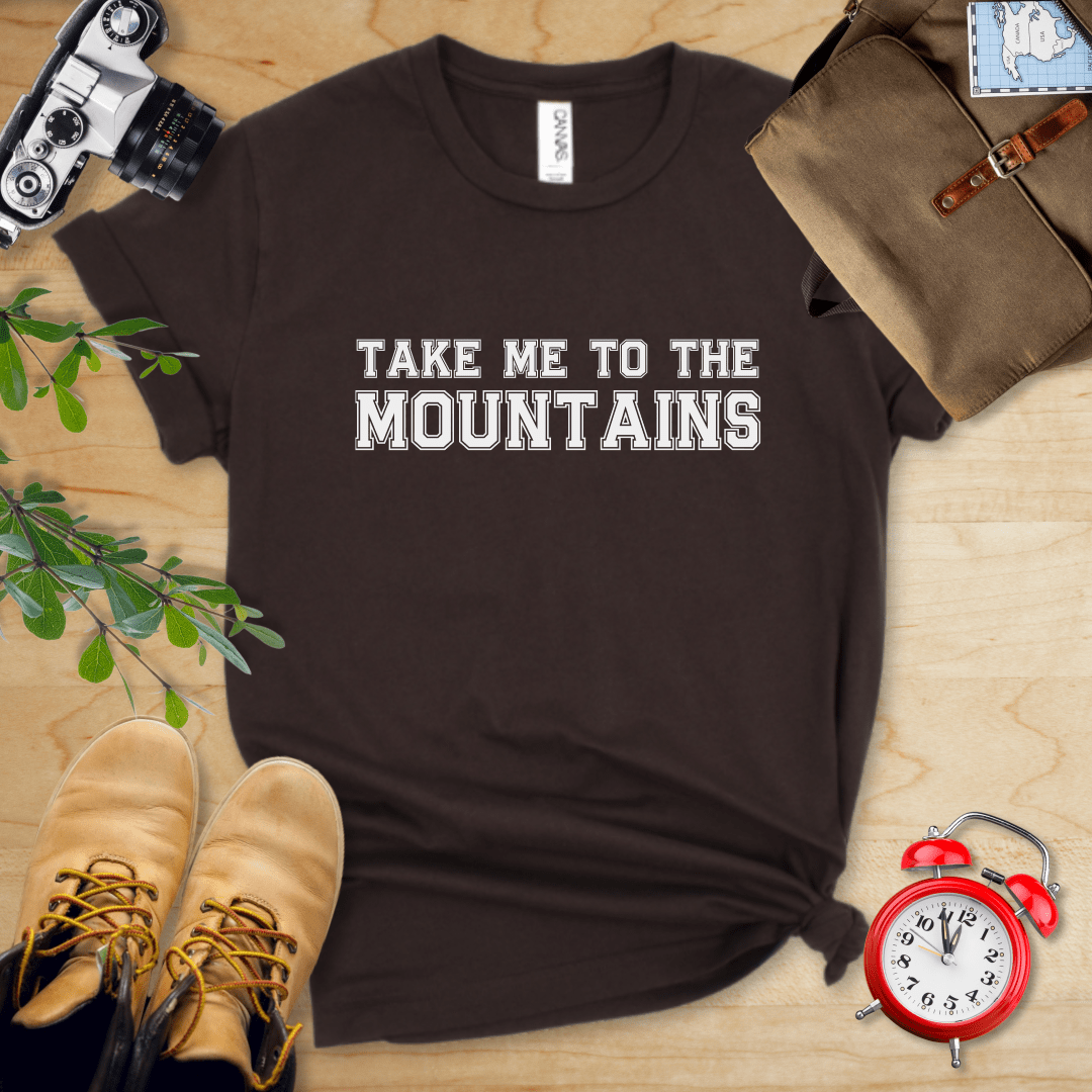 Printify T-Shirt Brown / S Take Me To The Mountains Shirt