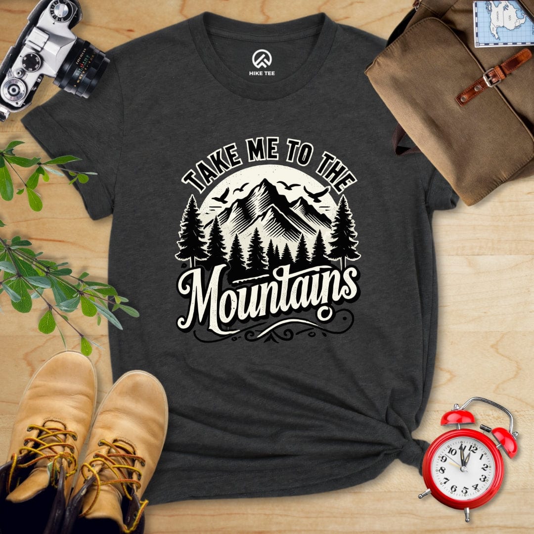Hike Tee T-Shirt Dark Grey Heather / S Take me to the Mountains Shirt