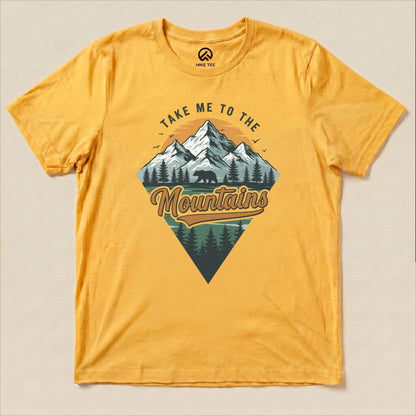 Take Me To The Mountains Shirt Hike Tee T-Shirt Gold / S