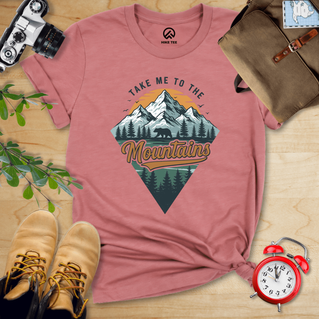 Hike Tee T-Shirt Heather Mauve / S Take Me To The Mountains Shirt