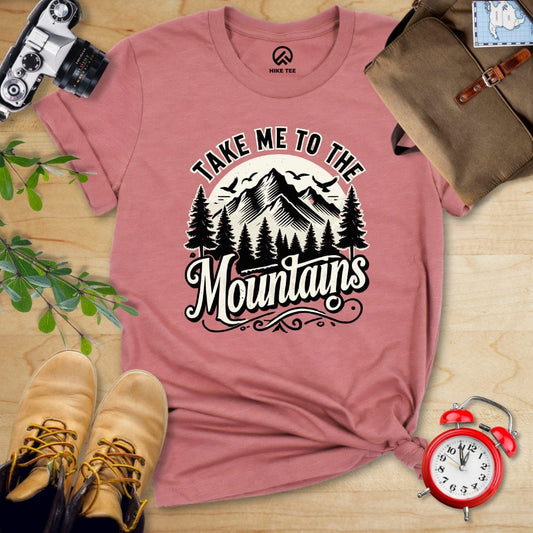 Hike Tee T-Shirt Heather Mauve / S Take me to the Mountains Shirt