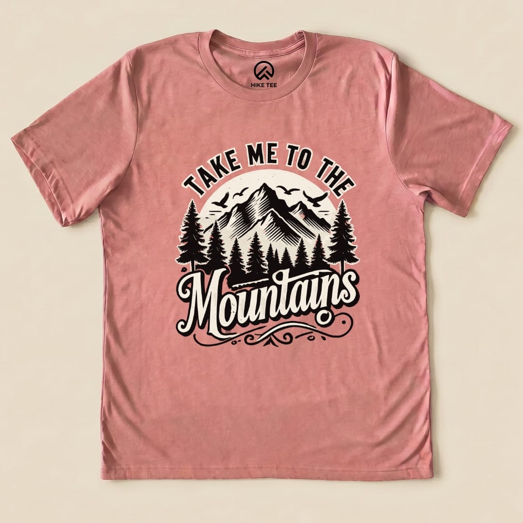 Take me to the Mountains Shirt Hike Tee T-Shirt Heather Mauve / S
