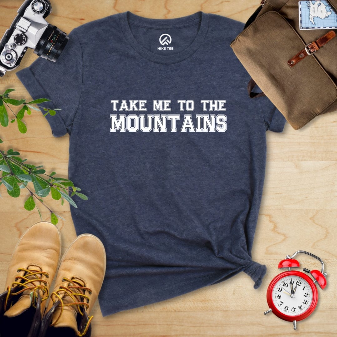 Hike Tee T-Shirt Heather Navy / S Take Me To The Mountains Shirt