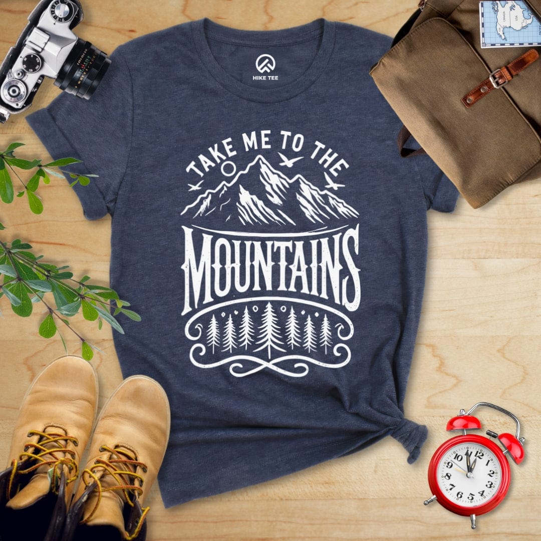 Hike Tee T-Shirt Heather Navy / S Take Me To The Mountains Shirt
