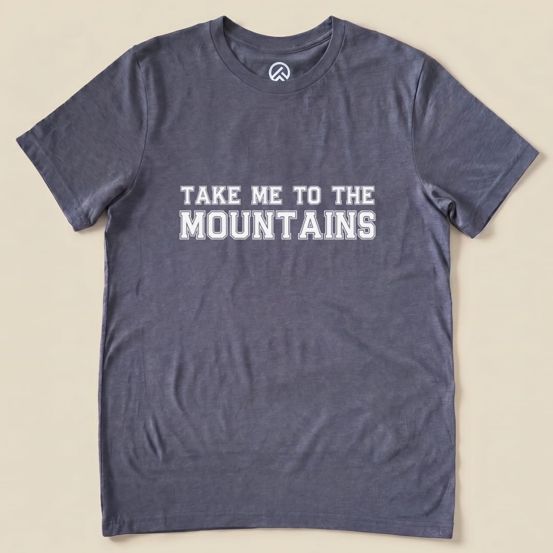 Take Me To The Mountains Shirt Hike Tee T-Shirt Heather Navy / S