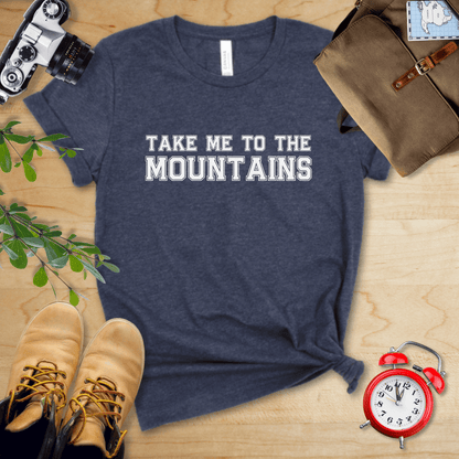 Printify T-Shirt Heather Navy / S Take Me To The Mountains Shirt