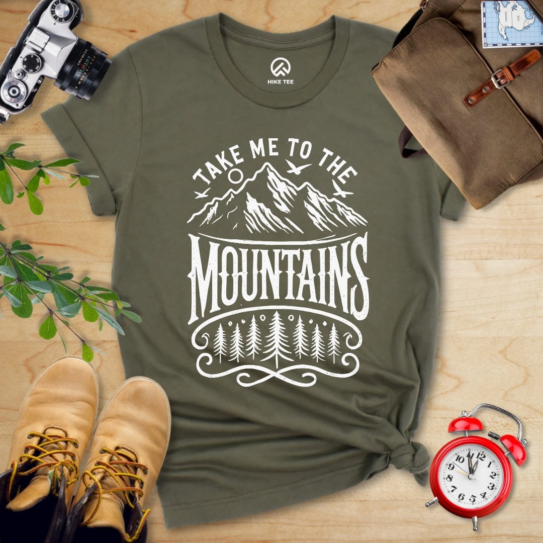 Hike Tee T-Shirt Military Green / S Take Me To The Mountains Shirt