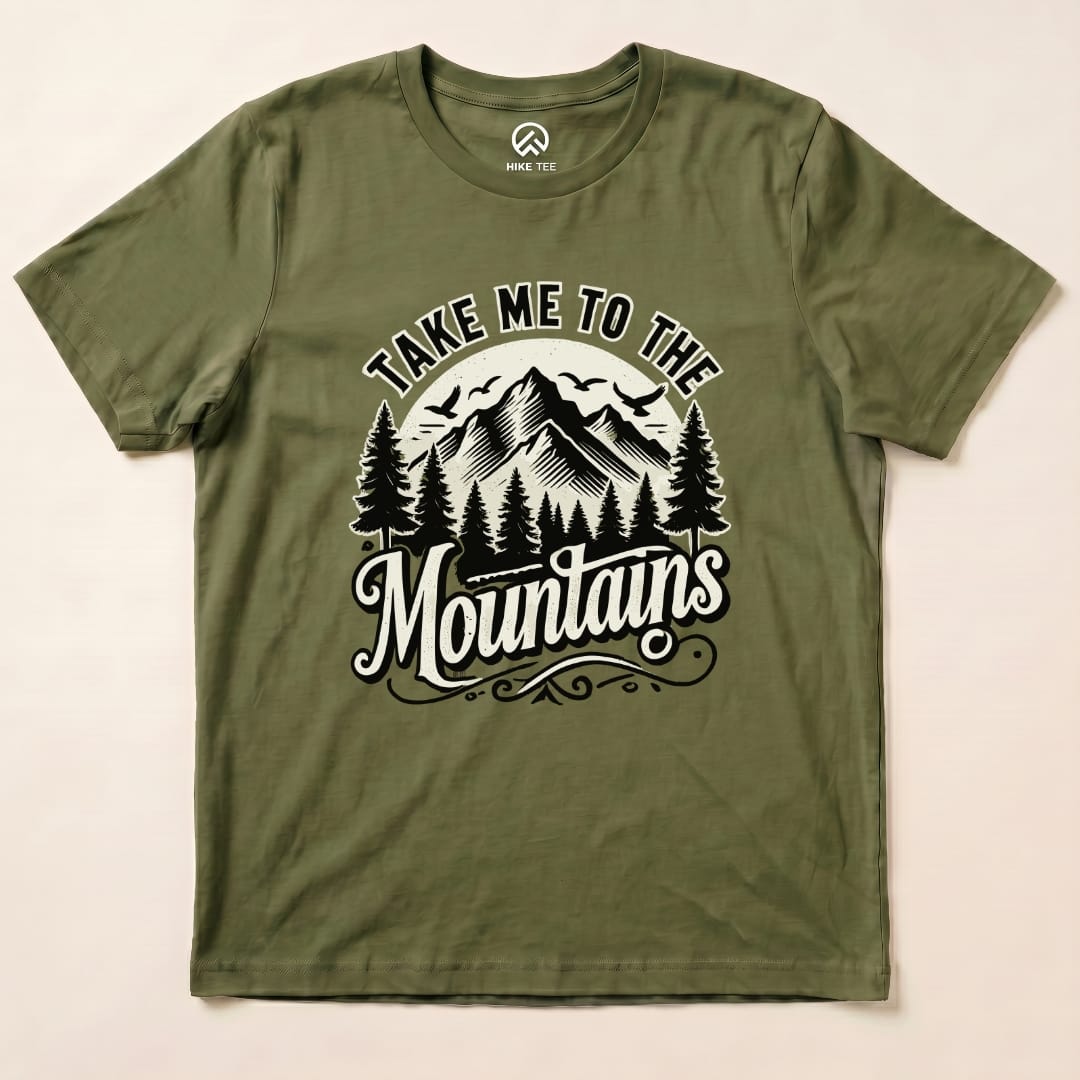 Take me to the Mountains Shirt Hike Tee T-Shirt Military Green / S