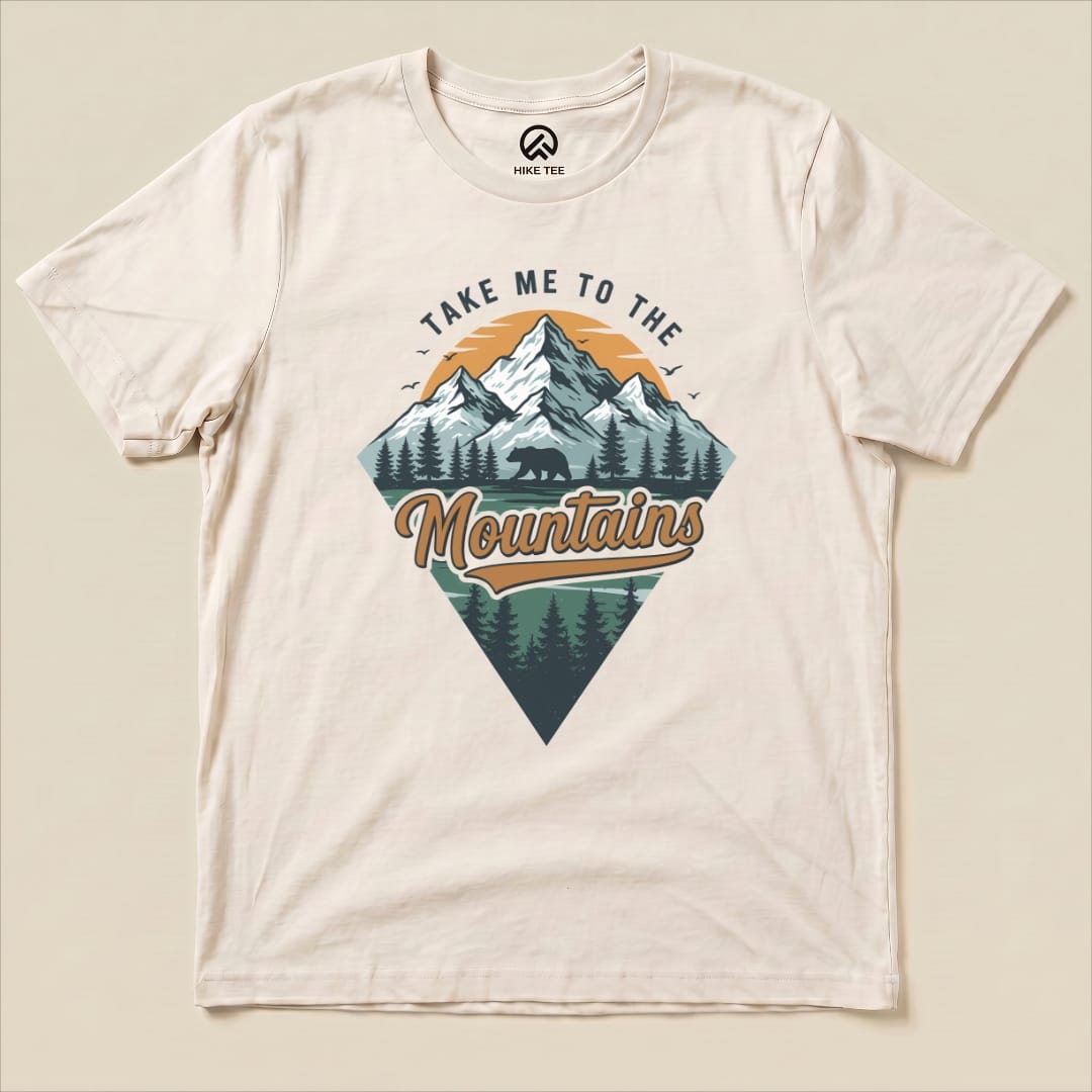 Take Me To The Mountains Shirt Hike Tee T-Shirt Natural / S