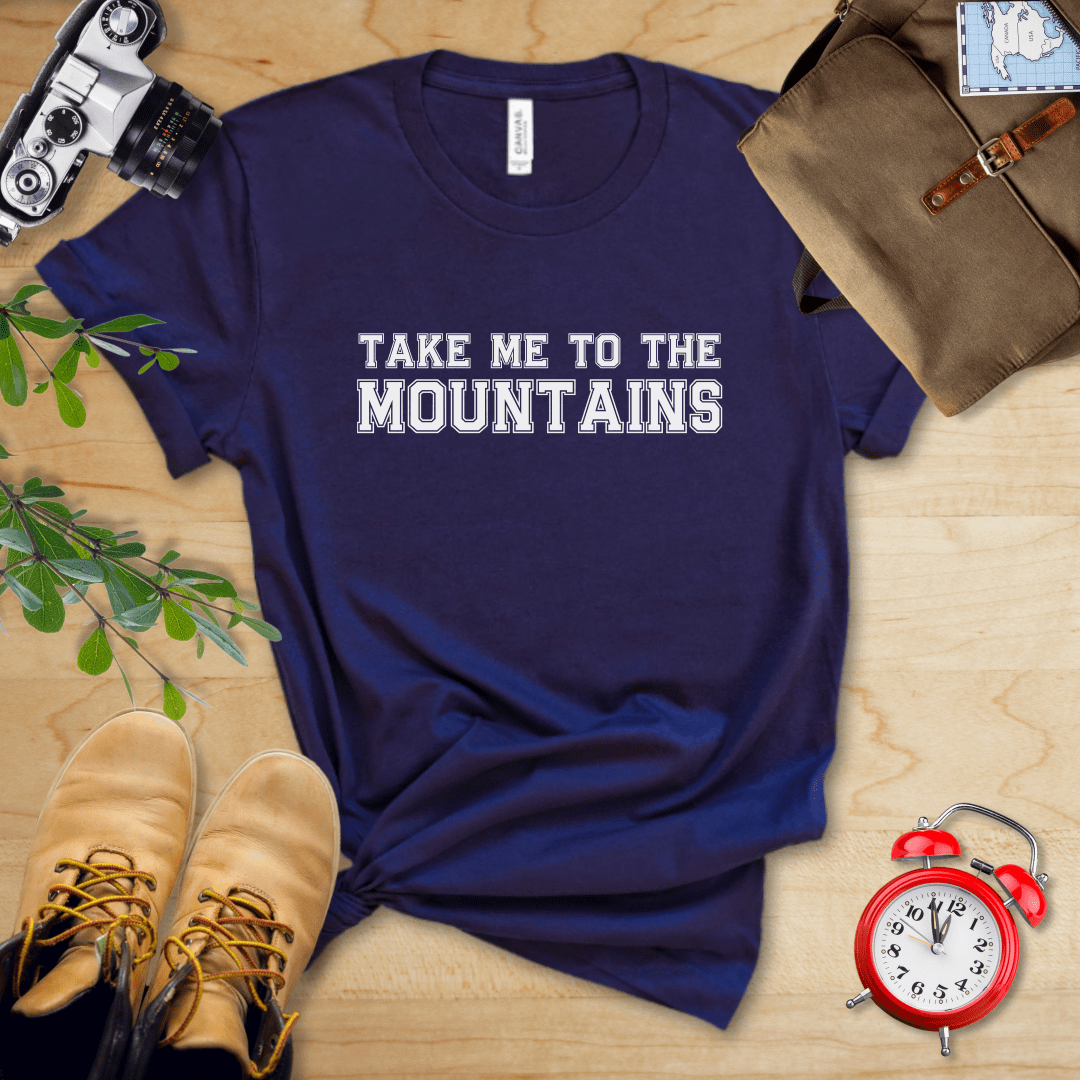 Printify T-Shirt Navy / S Take Me To The Mountains Shirt