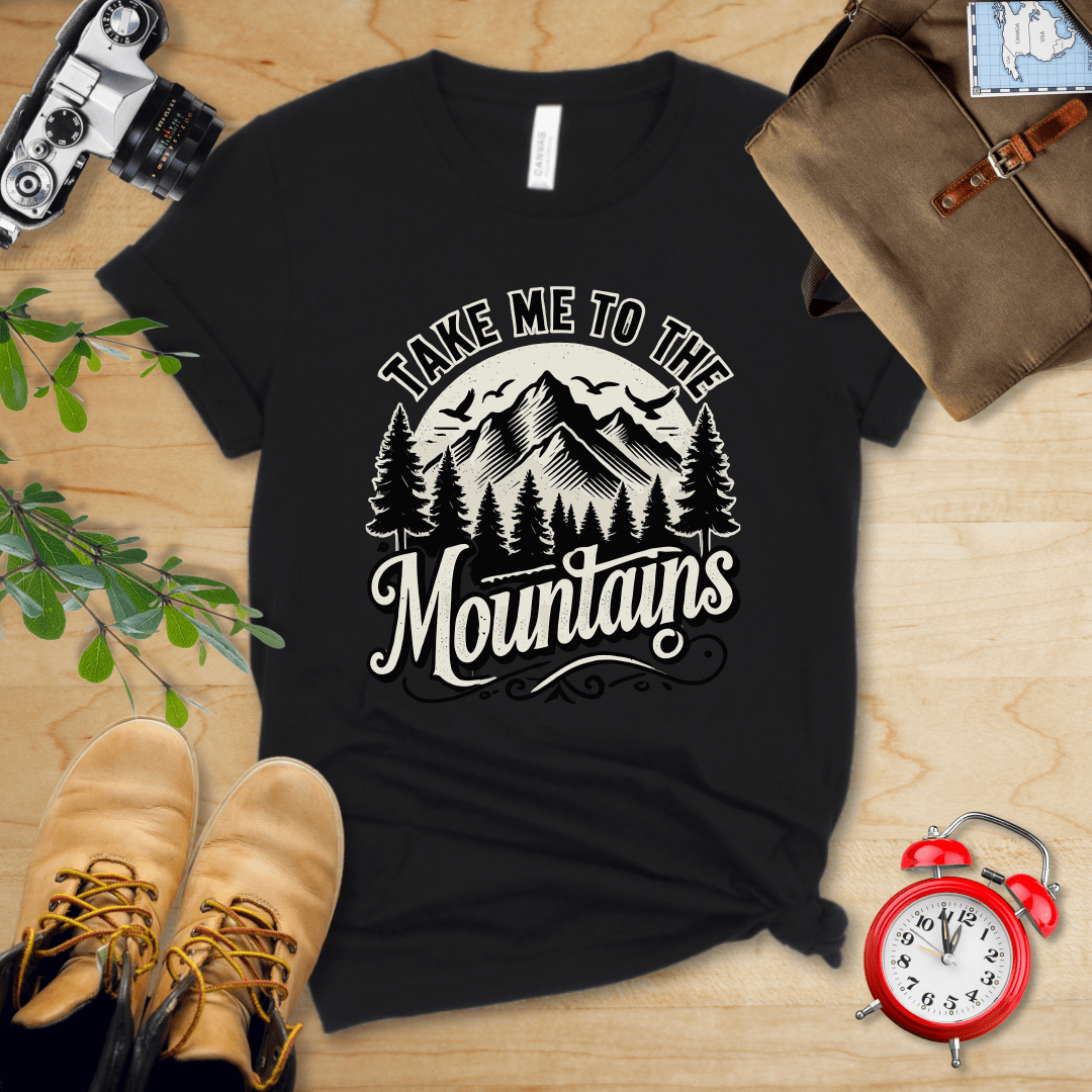 Printify T-Shirt Black / S Take me to the Mountains